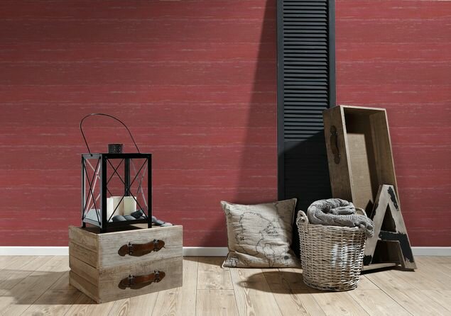 red faded dritfwood  saint tropez hout effect horizontaal vinyl op vlies