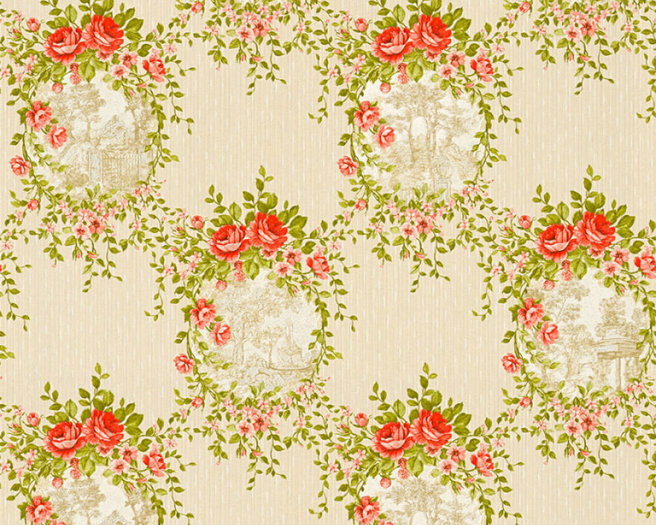 marie antoinette petit trianon chateau  glans vinyl op vlies met zachte glinster