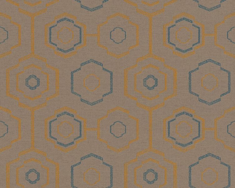 ethnic origin retro taupe oker petrol vlies