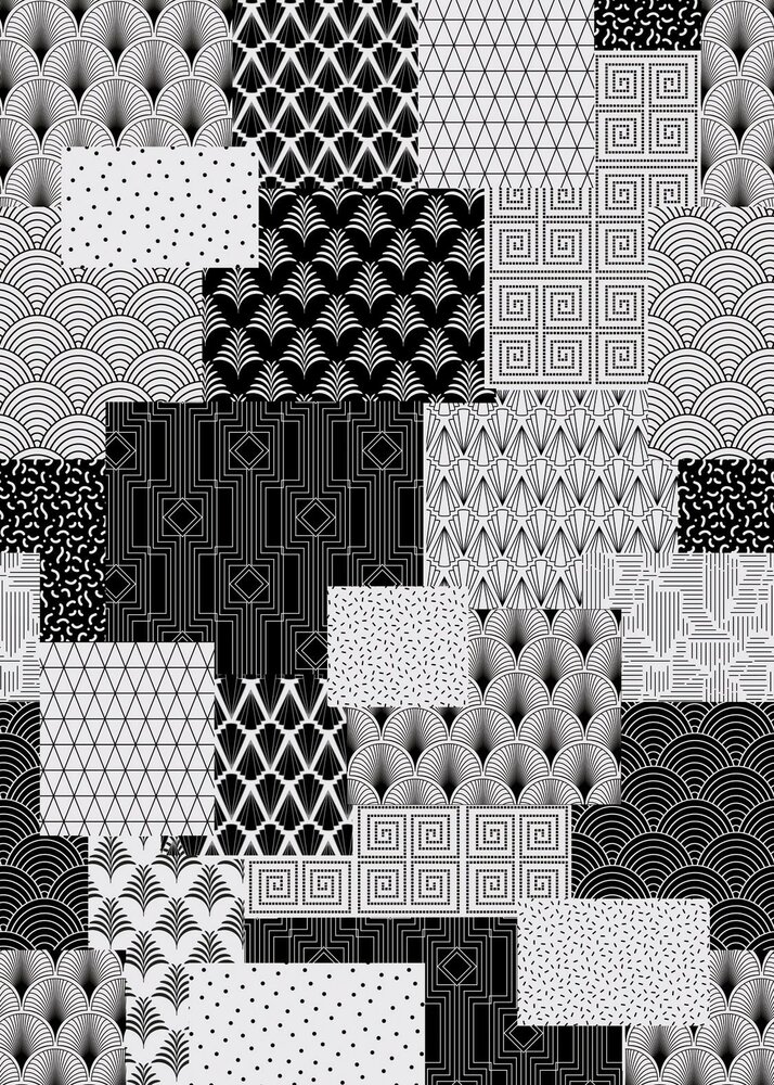 Behangexpresse Light &amp; Dark Fotobehang INK7341 ART DECO BLOCKS