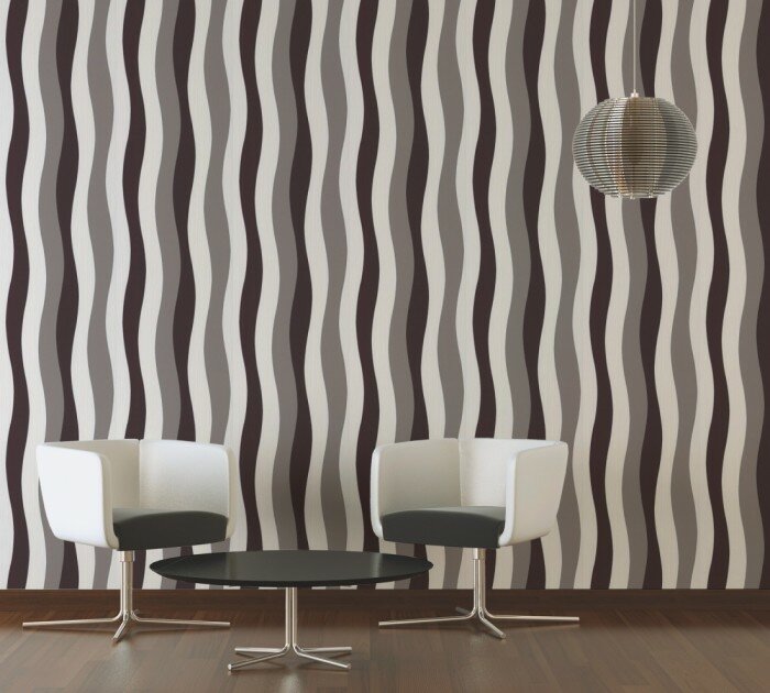 trebdy taupe creme choco waves vinyl op vlies