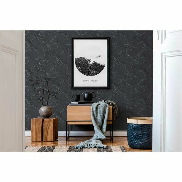AS Creation Michalsky Living Change Is Good 37991-3 - 379913 - antraciet / Wit  marmer vinyl glans op vliesa