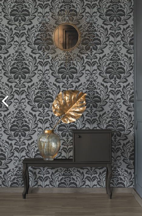 dubai hotel chiczwart zilver vinyl op vlies