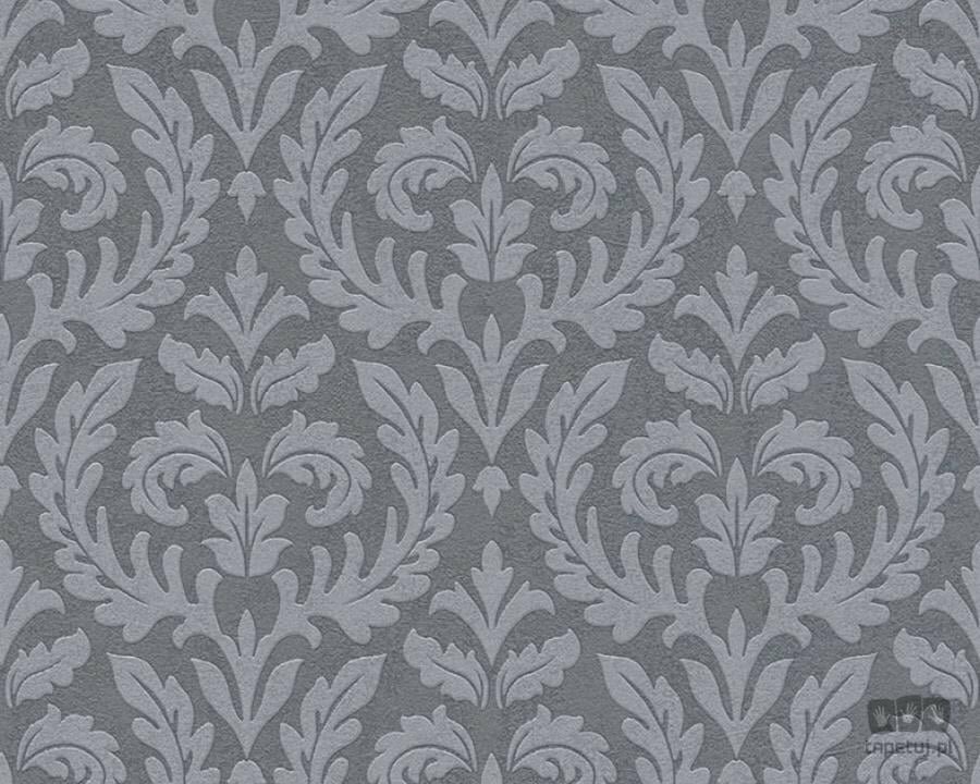 antraciet zwart grijs bloemen slinger vinyl op vlies