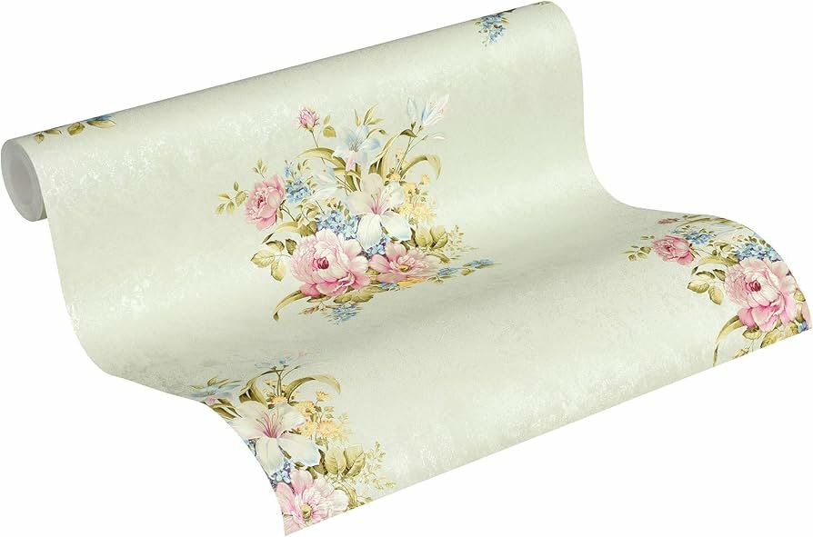 romantic flower glansvinyl op vlies