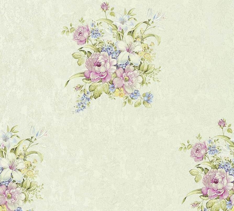 romantic flower glansvinyl op vlies