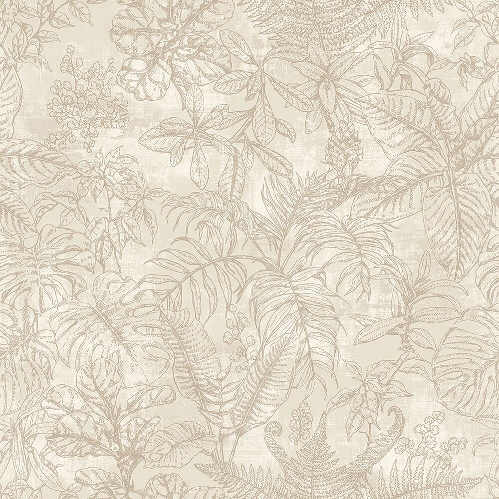 leaves all over vinyl op vlies 