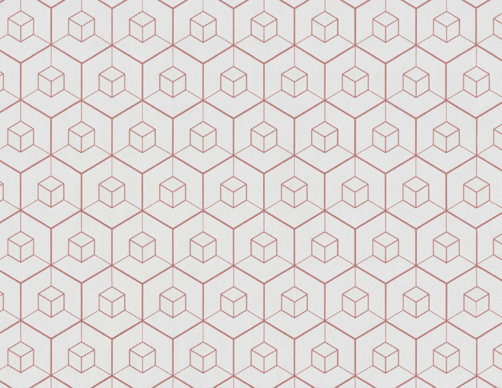 escher  Dimensions 219564 - Roze wit grafisch soft glinster chique