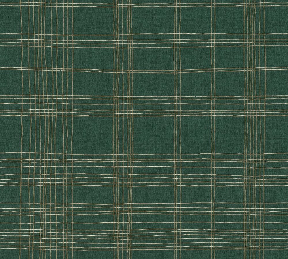 HOTELCHIQUE GROEN MET GOUD vlies  dubbelbreed 1.06 meter vlies