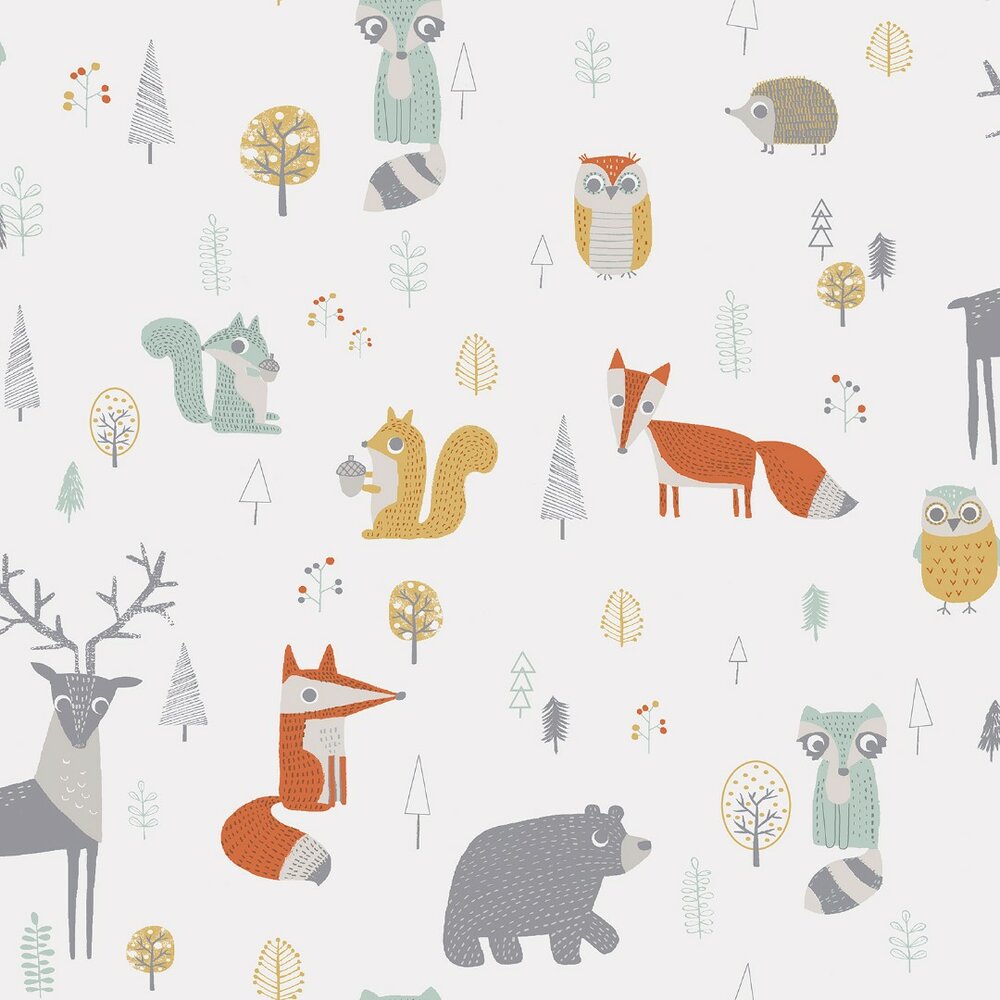 animals out of the woods kids vinyl op vlies ecodeco
