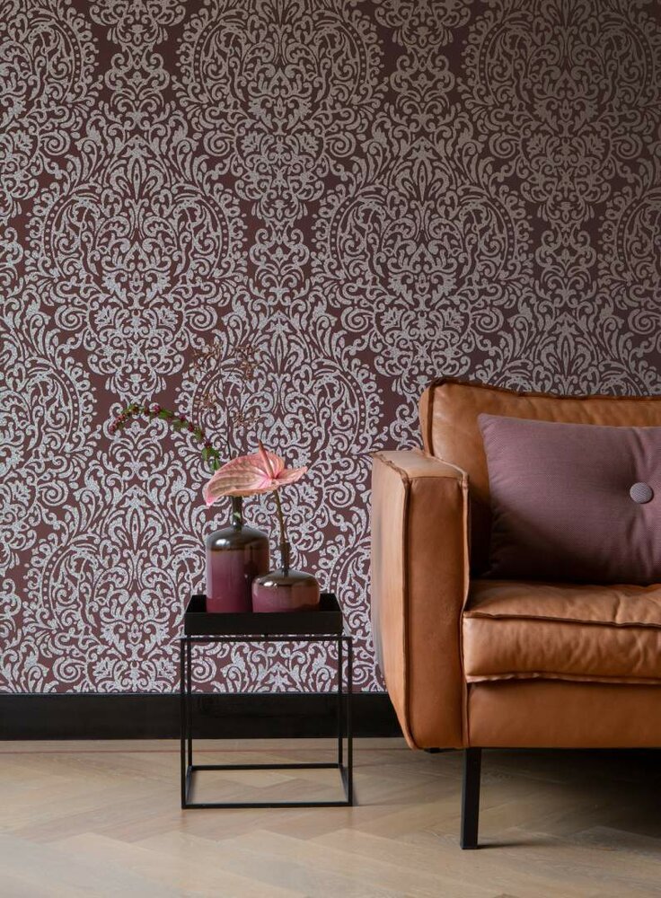 Alexandrina Prinzessin von Baden diep oriental red met zilver diamond dust  vlies