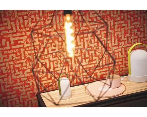 A.S. CR&Eacute;ATION Vliesbehang 38695-4  My Home. My Spa labyrinth  geometrisch goud glitter-effect