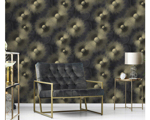 Dutch Wall Decor Erismann Elle Decoration 2 - 10191-15 Zwart/ goud