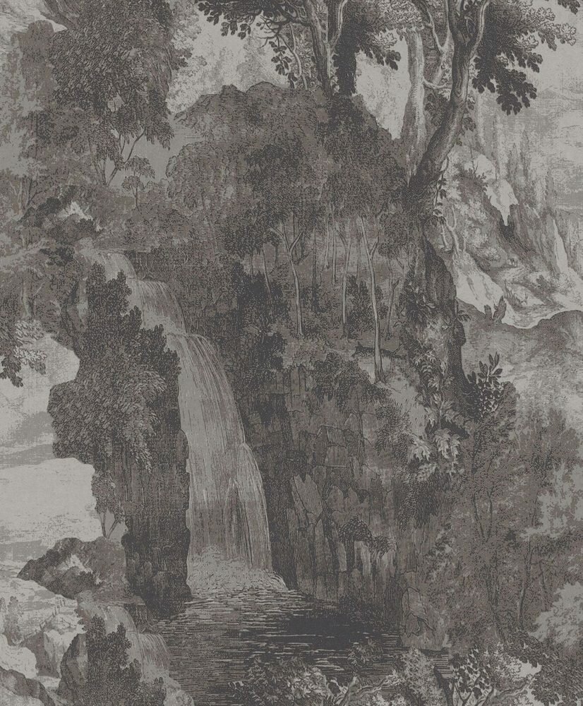 The Empress garden waterfall nocturne vinyl op vlies oogt als zijde