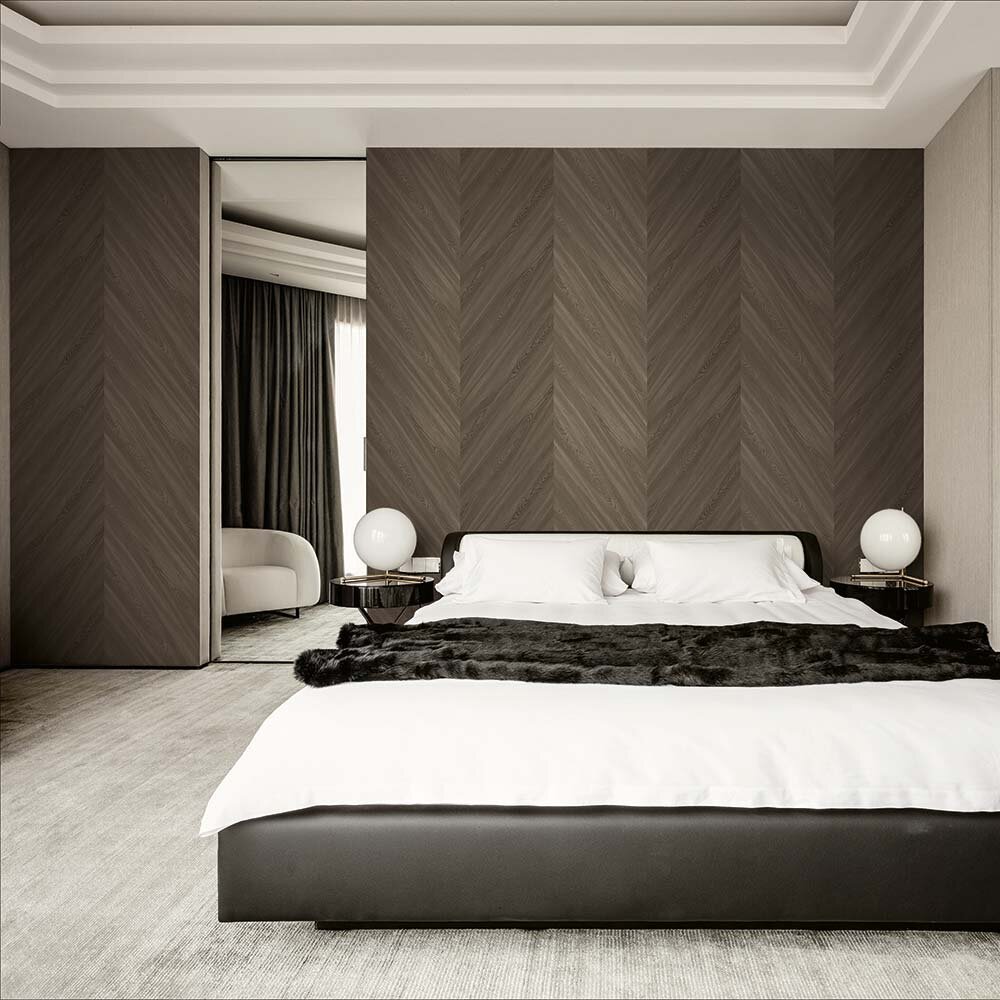  taupe wood chevron  wallquest 2 foto voorbeeld op muur andere kleur