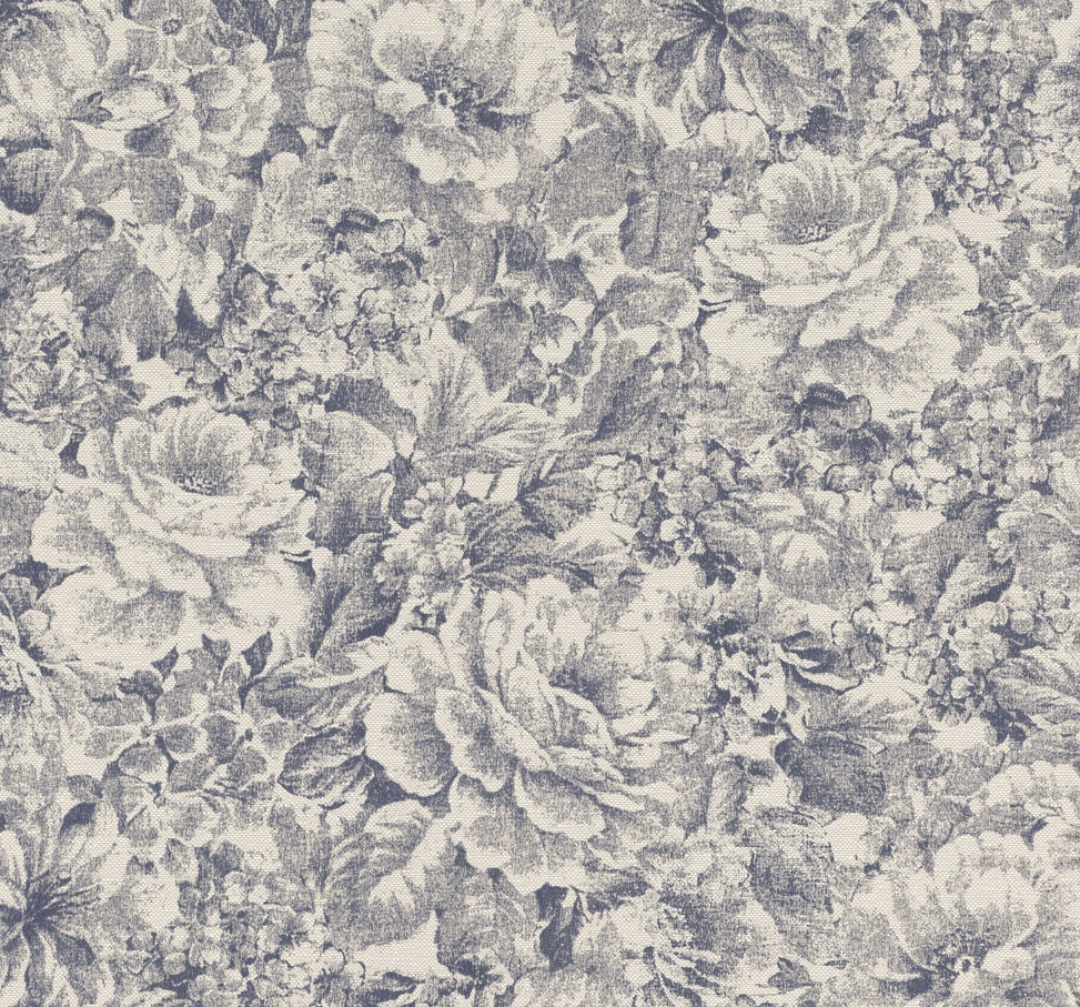 bleu flower romance vlies