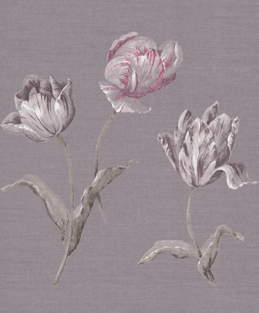 paars purple grijs big  tulips  vlies