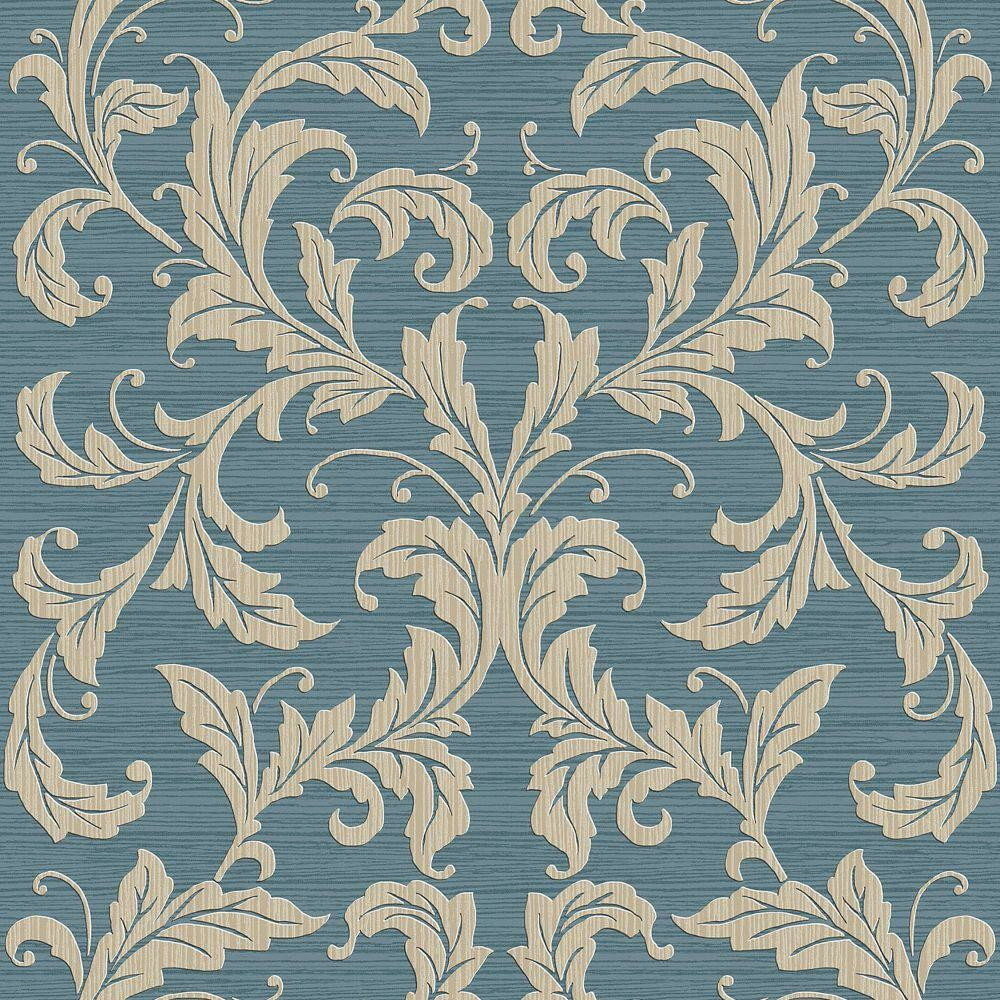 GRANDDUCHESS VLADIMIR blauw gold vintage damast  metallic oriental barok vlies