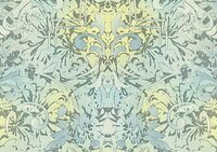 soft metalic turquoise flower burst vliesbehang  dubbel breed 1,06 vlies