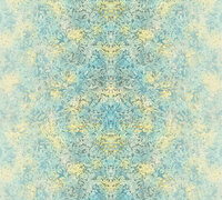 soft metalic turquoise flower burst vliesbehang  dubbel breed 1,06 vlies