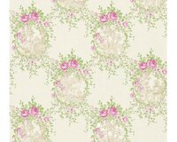 marie antoinette petit trianon  roze chateau  glans vinyl op vlies met zachte glinster