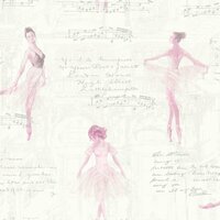 pirouette pink met glitter  ballerina stevig papier behang