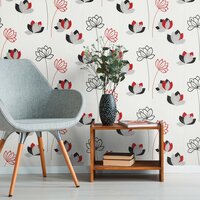 trendy flowers vinyl op vlies