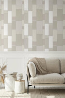 Seabrook Mondrian De Stijl Wallpaper - Soft Sage &amp; Silver vlies  by KT Exclusive 1