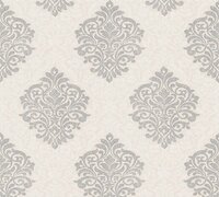 Vlies behang  barok  off white wit zilver vlies