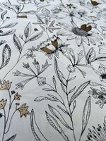 les fleur blanc et noir met goud  vinyl op vlies