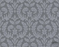 antraciet zwart grijs bloemen slinger vinyl op vlies