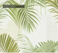 linnenweefsel met bladeren  groen wit vinyl. op vlies11