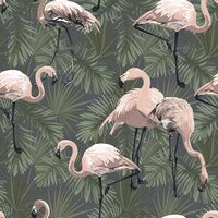 flamingos  all over vinyl op vlies 