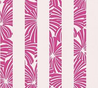 shocking pink floral stripes  vinyl op vlies behang1