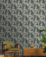 Luxury vlies behang dark olive   hotechique bladeren   pvc vrij  eco deco Essentials