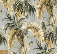 Luxury vlies behang oker grijs groen   hotechique bladeren   pvc vrij  eco deco Essentials