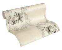 les tigres de la reine glans vinyl op vlies  creme  gris1