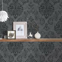 AS Creation Memory behang 95372-3 - 549505 Barok - Zwart / Zilver glitter op ornament1