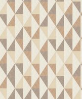 grafisch scandi linnen weefsel  terra taupe vinyl op vlies