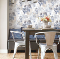 Denim Rose Floral Trail Nordic Elements  vlies