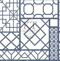 Bridergeton bleu bamboe conservatory of the Queen  acrylic behang op papier rug