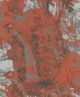 The Empress garden waterfall  stone red grey vinyl op vlies oogt als zijde1