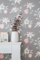  princess margaret rose flowers romance vinyl op vlies grijs
