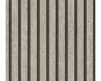 A.S. CR&Eacute;ATION Vliesbehang 79041-4 Attractive 3 houtlook wandpaneel grijs zwart