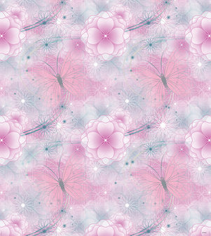 Dutch Disney Fairies pink flowers background behang WPD 9737