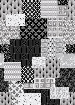 Behangexpresse Light &amp; Dark Fotobehang INK7341 ART DECO BLOCKS