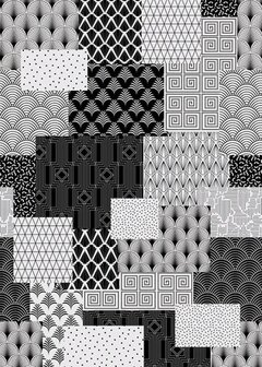 Behangexpresse Light &amp; Dark Fotobehang INK7341 ART DECO BLOCKS