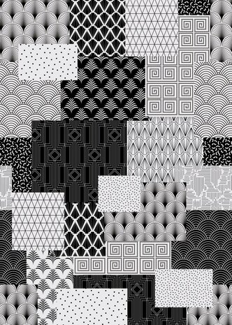 Behangexpresse Light & Dark Fotobehang INK7341 ART DECO BLOCKS