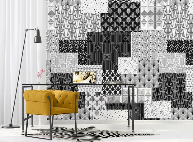 Behangexpresse Light & Dark Fotobehang INK7341 ART DECO BLOCKS