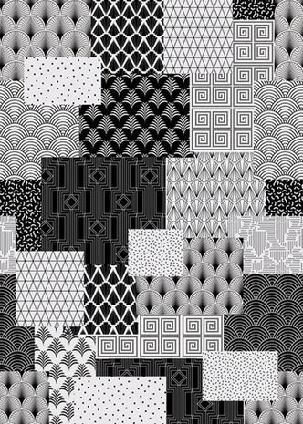 Behangexpresse Light & Dark Fotobehang INK7341 ART DECO BLOCKS